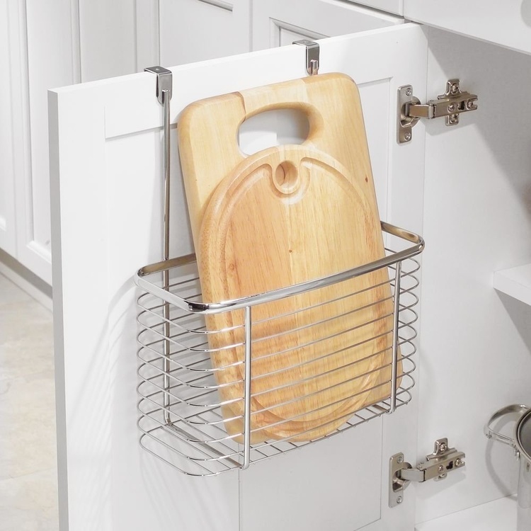 Korg för skåpdörr, Hög, ID OVER CABINET BASKET, 15 x 28 x H 35 cm, Silver