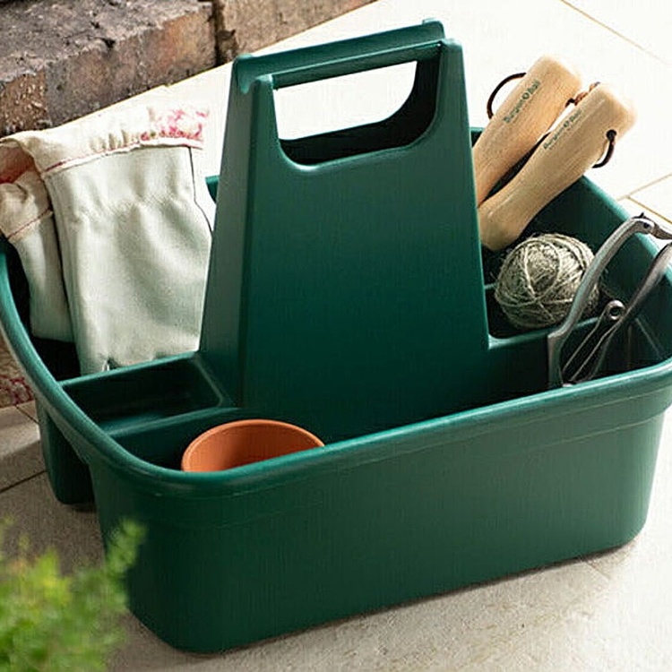 Korg med extra högt bärhandtag, HOME & GARDEN TIDY, 40 x 30 x H 30 cm, Grön