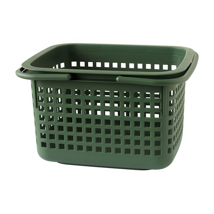 Förvaringskorg med lock 23L, Hachiman, Grön