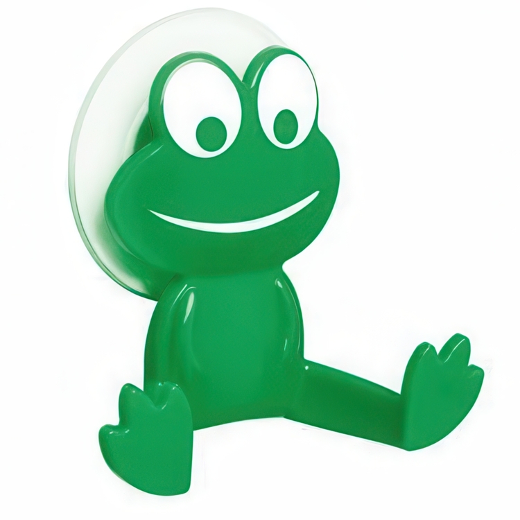 Krok med sugpropp, HAPPY GREEN FROG, 9,5 x H 9,5 cm, Grön