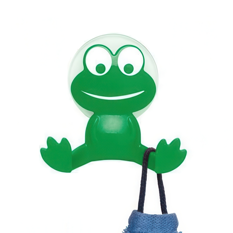 Krok med sugpropp, HAPPY GREEN FROG, 9,5 x H 9,5 cm, Grön