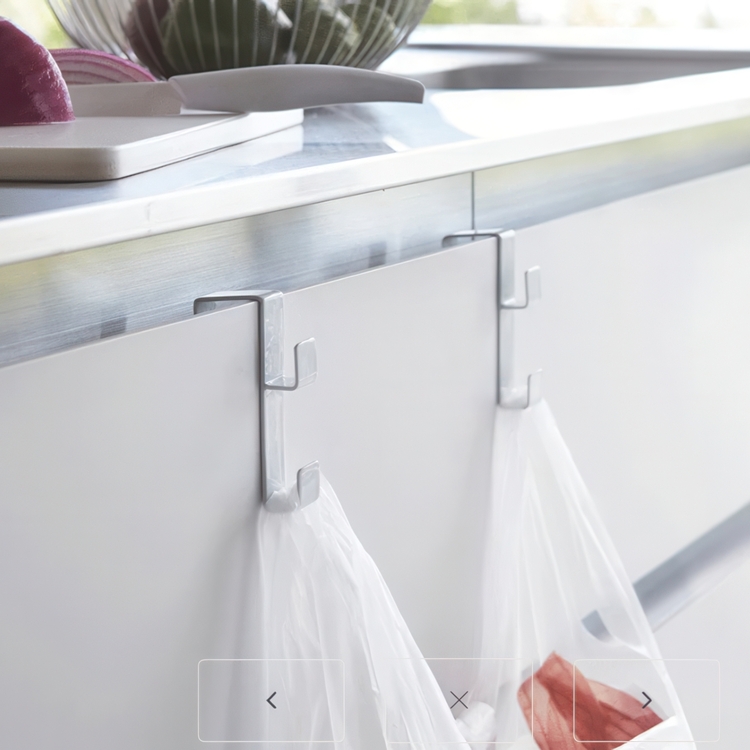 Krokar för över skåpkant / lådkant, 2 st, TOWER, Yamazaki, Vit