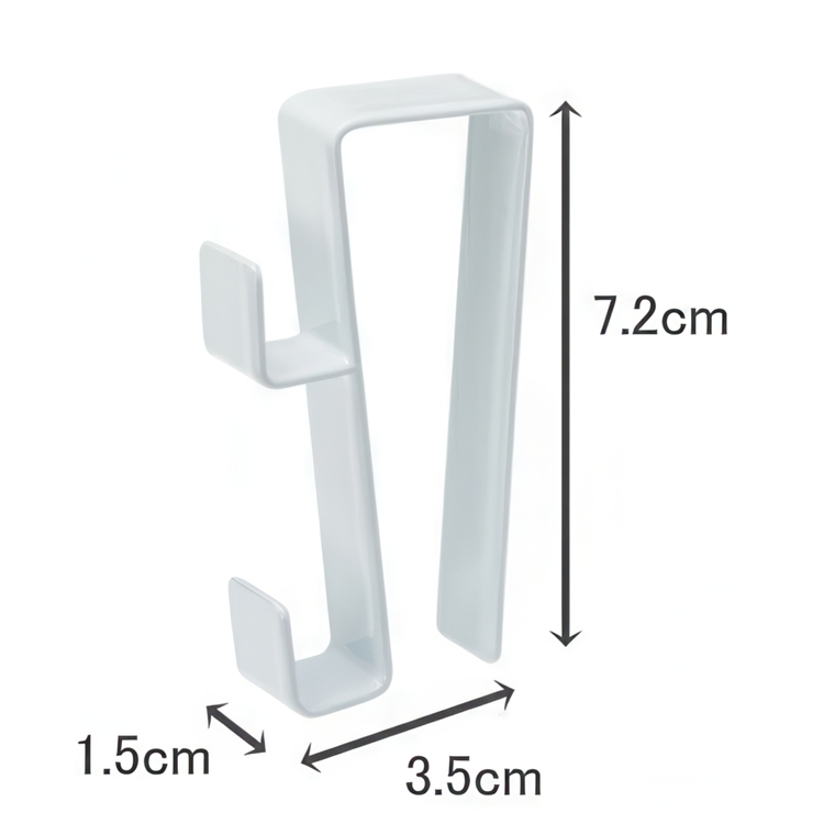 Krokar för över skåpkant / lådkant, 2 st, TOWER, Yamazaki, Vit