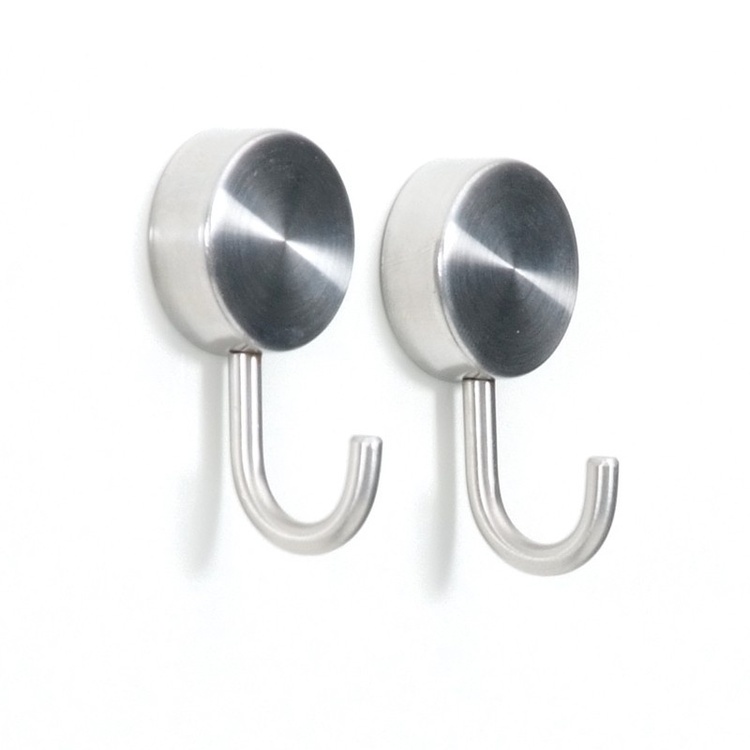 Rund magnetkrok 2-pack, Silver