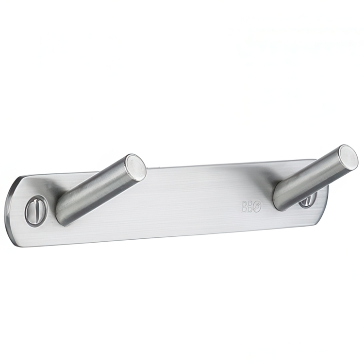 Kroklist, dubbelkrok, BESLAGSBODEN, 13 x H 2 cm, Borstat rostfritt stål