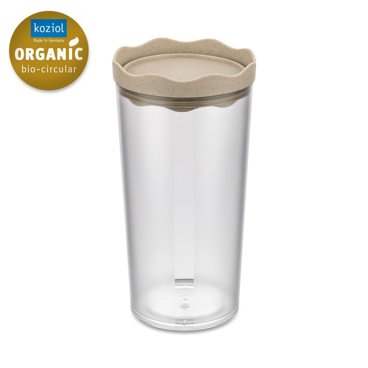Lufttät behållare, 1 Liter, KOIZOL PRINCE ORGANIC LARGE CONTAINER , Transparent / Beige