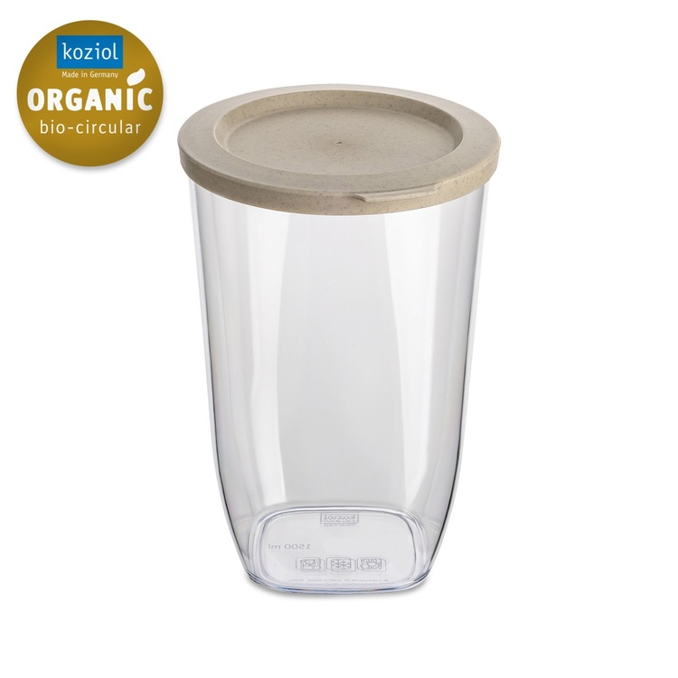 Lufttät behållare, 1,5 Liter, KOIZOL CONNECT ORGANIC DRY STORAGE MEDIUM, Klar / Beige