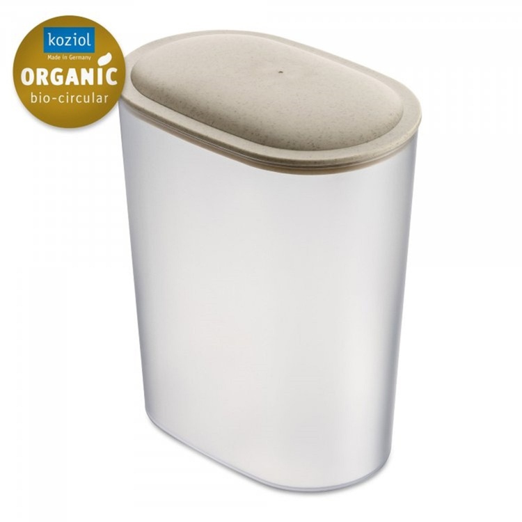Lufttät behållare, 2,5 Liter, KOIZOL CONNECT ORGANIC OVAL STORAGE LARGE, Transparent / Beige