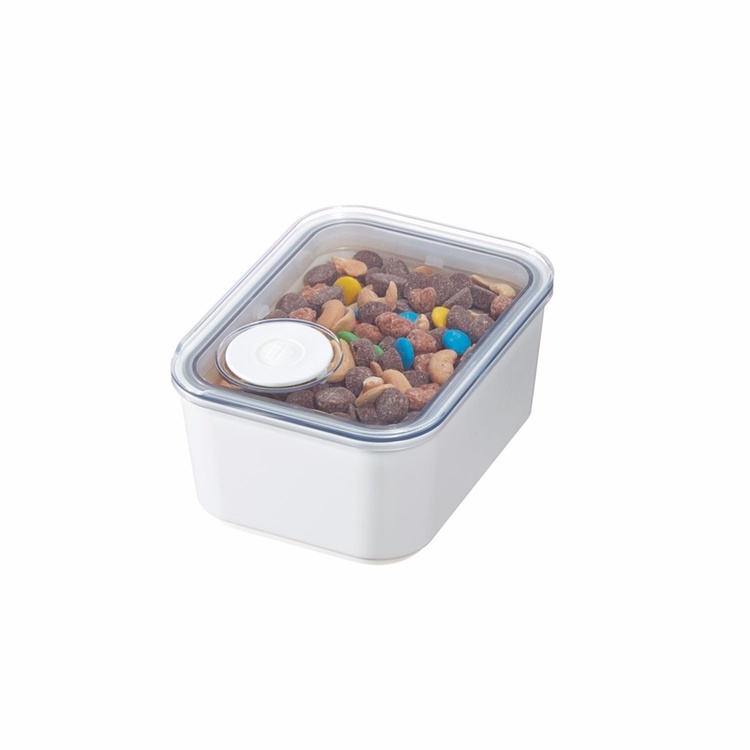 Lufttät Förvaringsburk, iD POUR LID SMALL CANISTER, 12,1 x 16,2 x H 7,6 cm, Vit / Transparent