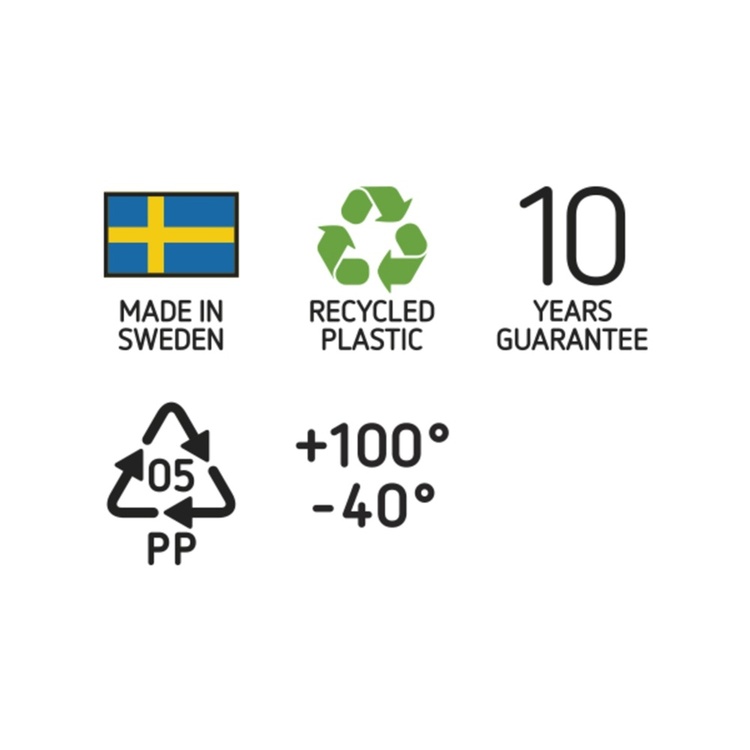 Stor förvaringslåda med lock i återvunnen plast 46L, SmartStore, Svart
