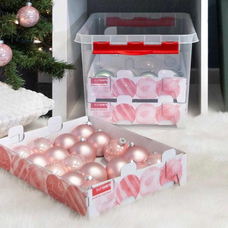 Låda för julpynt 22L, X-Mas