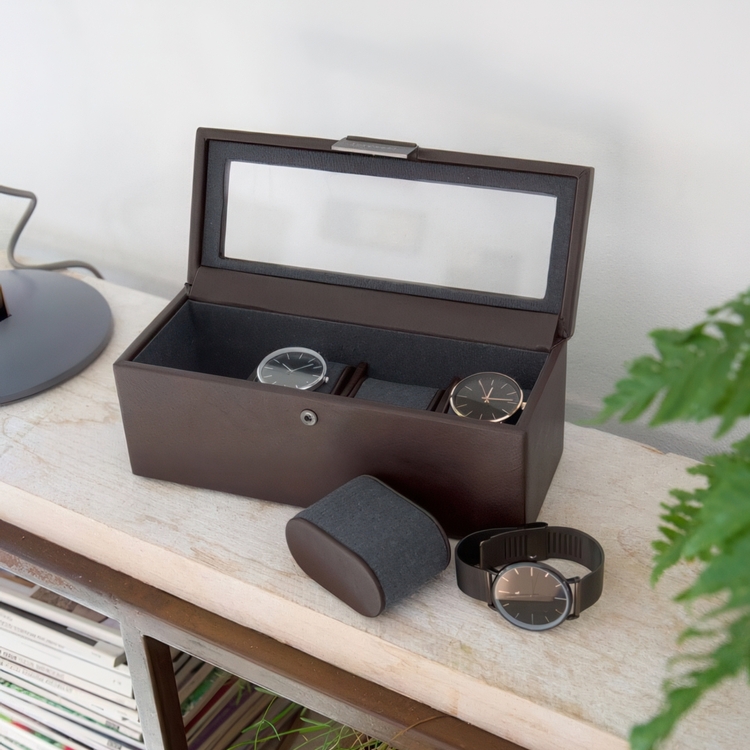 Låda för klockor med glaslock, Avlång, STACKERS WATCH BOX, 24,5 x 10 x H 9,5 cm