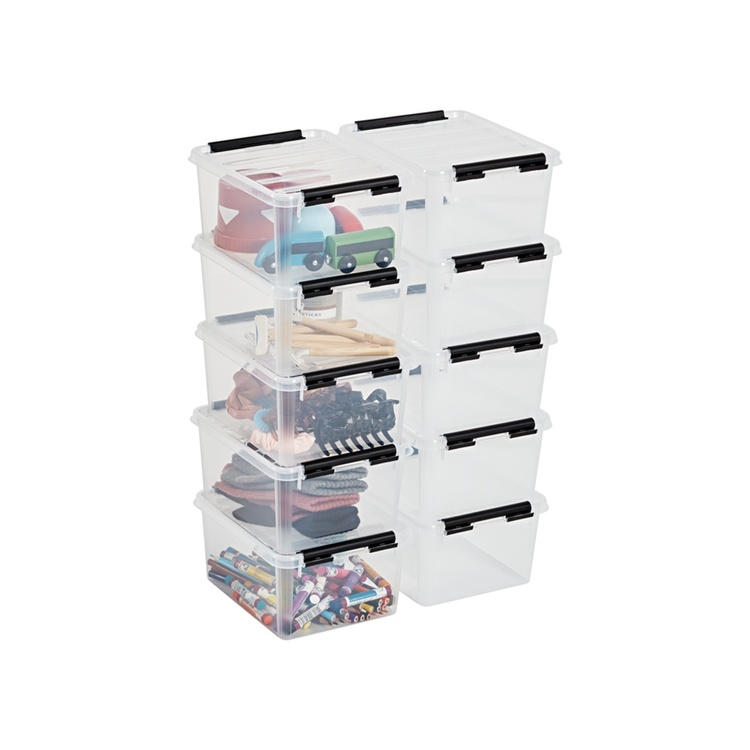 Förvaringslåda med lock 2L, SmartStore, Klar/svart