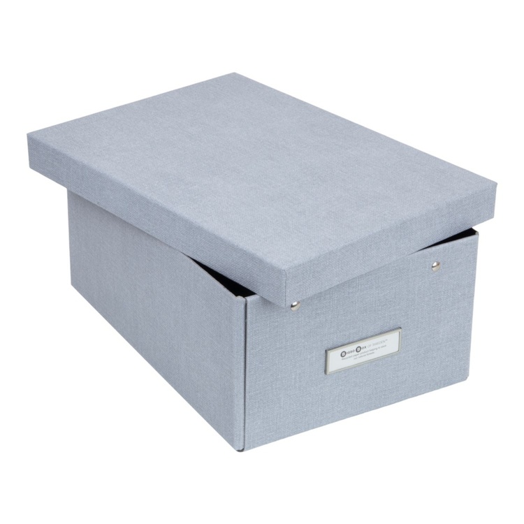 Förvaringslåda med etiketthållare, Karin canvas, Bigso