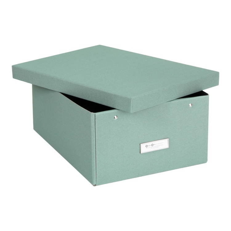Förvaringslåda med etiketthållare, Katia canvas, Bigso, Grön