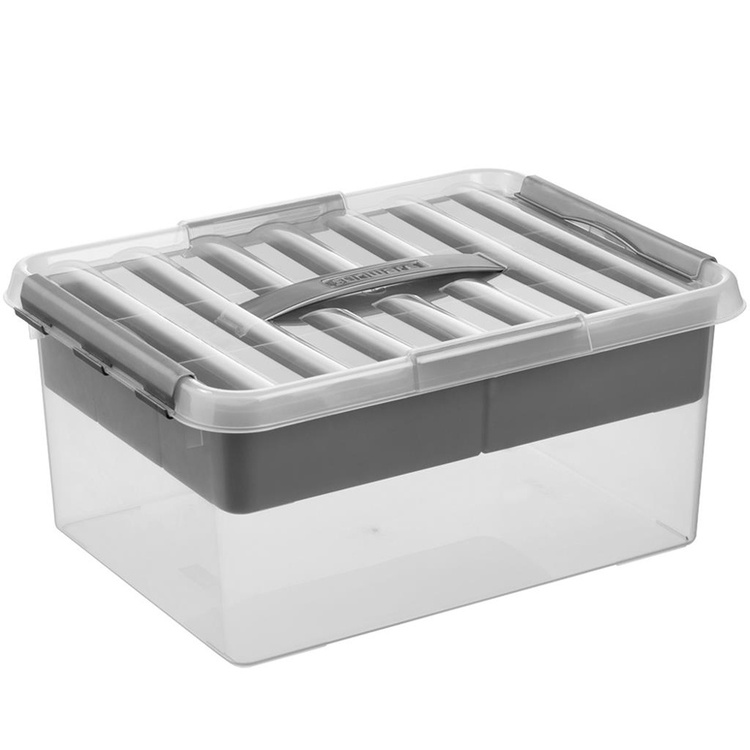 Förvaringslåda med insats och handtag 15L, Q-Line