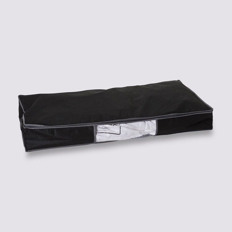 Låda med vakuumpåse, under sängen, NONWOVEN UNDER BED, 100 x 45 x H 15 cm, Svart