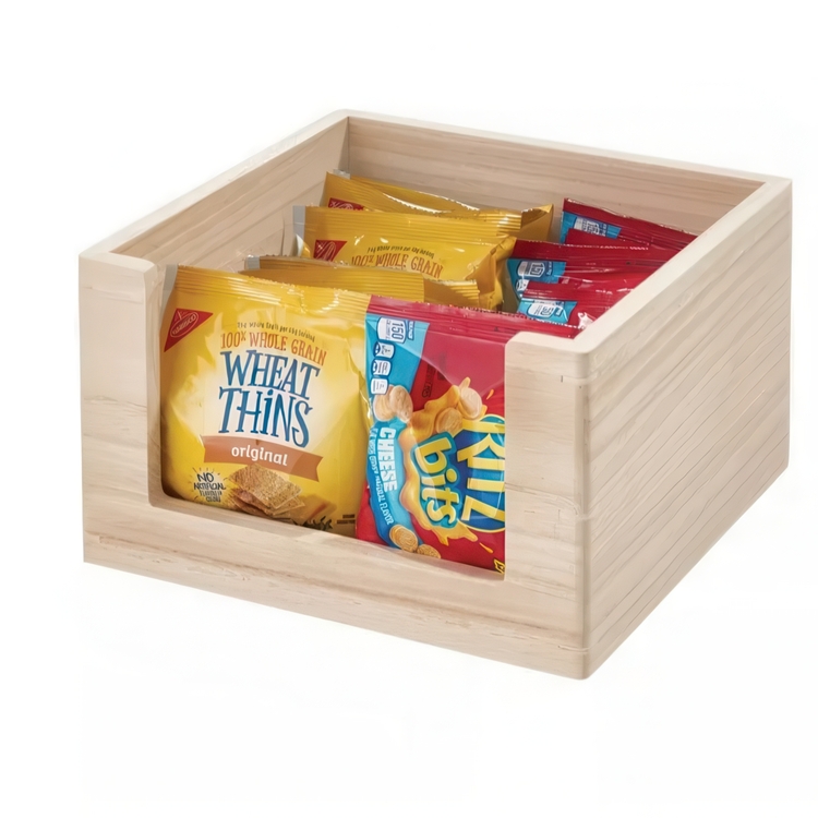 Låda med öppen front, THE HOME EDIT OPEN FRONT SMALL ECO WOOD BIN, 25,4 x 25,4 x H15,2 cm
