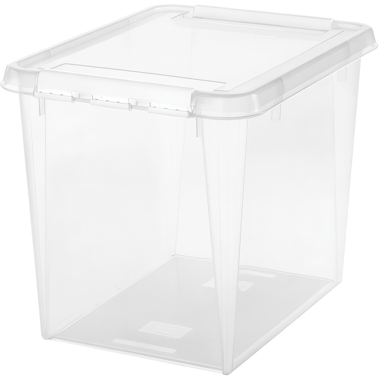 Stor förvaringslåda med lock 52L, SmartStore, Klar/vit