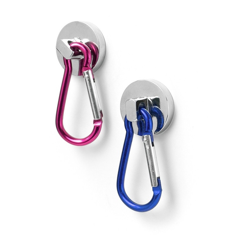 Magnet med karbinhake 2-pack, Blå/Rosa