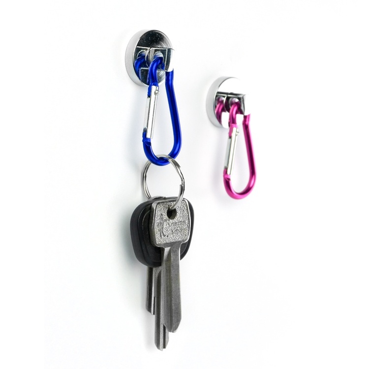 Magnet med karbinhake 2-pack, Blå/Rosa