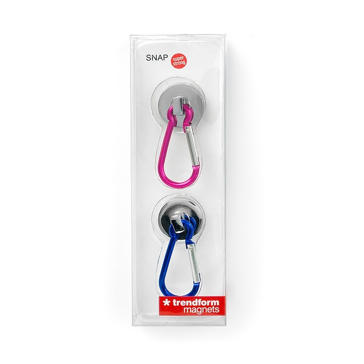 Magnet med karbinhake 2-pack, Blå/Rosa