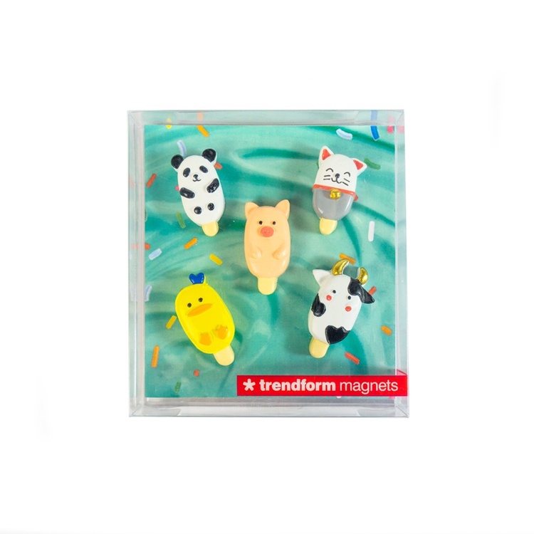 Magnetfigur 5-pack, Glasspinnar djur