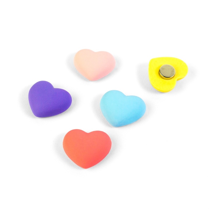 Magnetfigur 5-pack, Pastellhjärtan