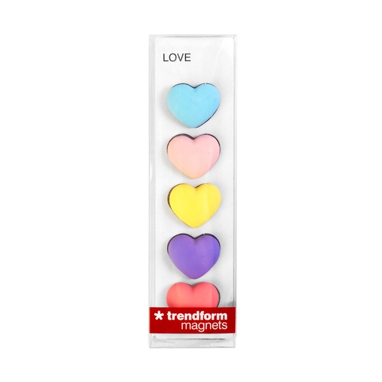 Magnetfigur 5-pack, Pastellhjärtan