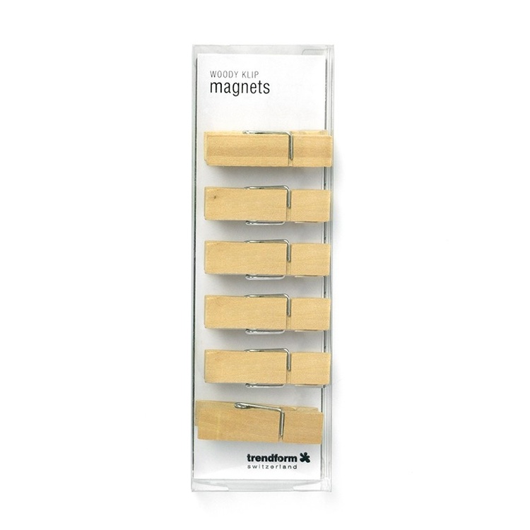 Magnetklädnypa 6-pack, Trä