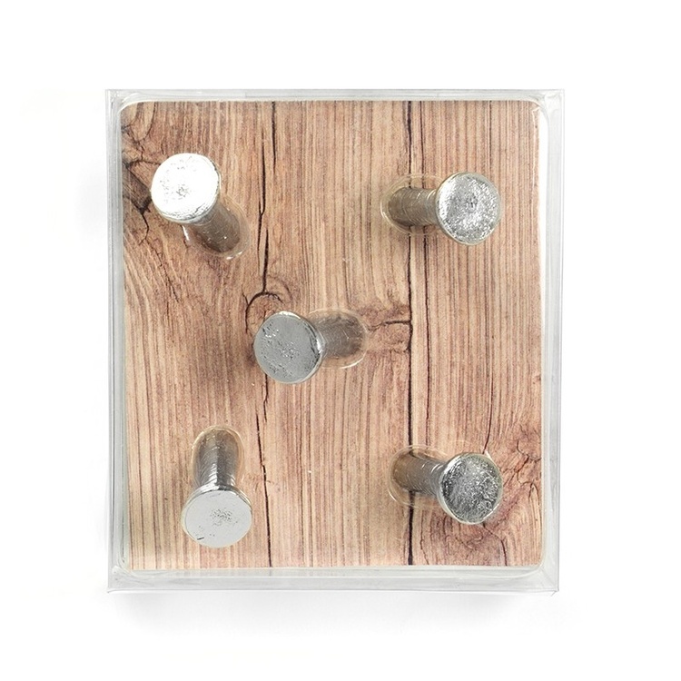 Magneter i form av spikar, 5 st, NAIL, Ø 1,5 x H 2,8 cm, Silver