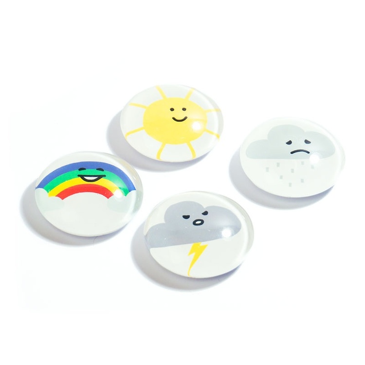 Magnet i glas 4-pack, Väder