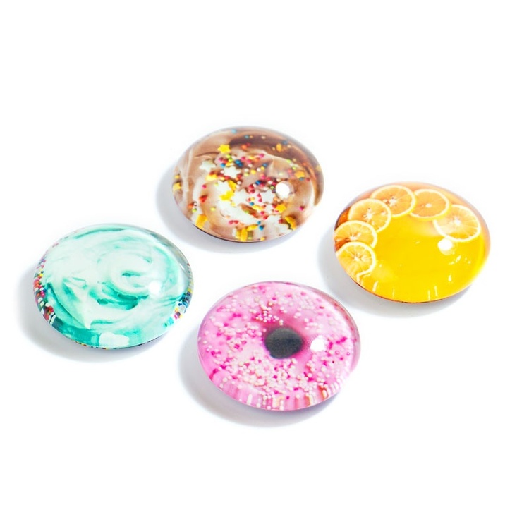Magnet i glas 4-pack, Bakverk