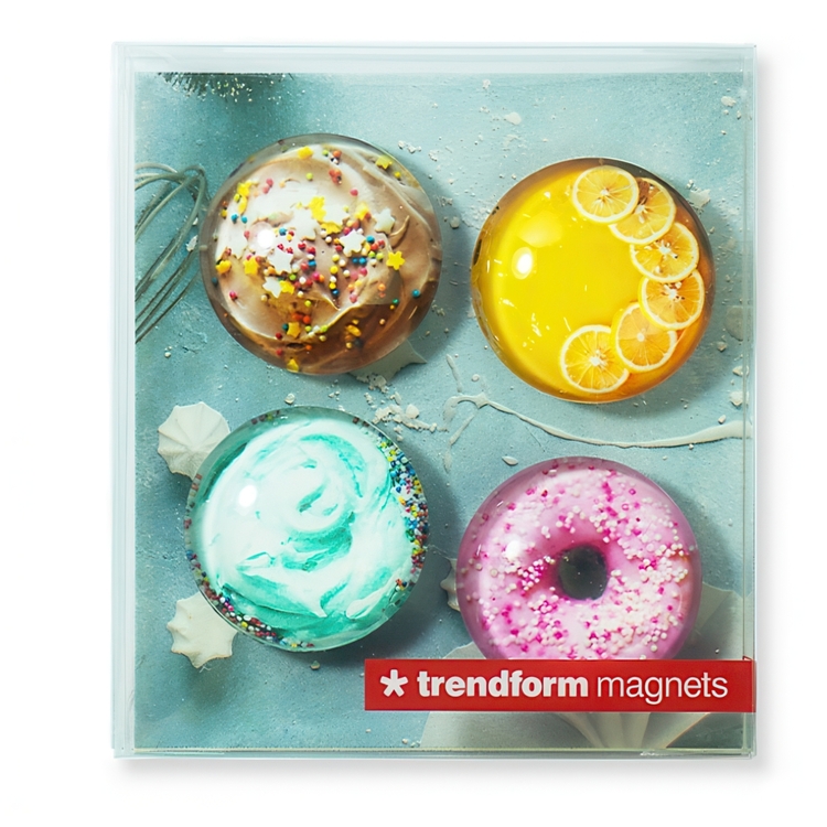 Magnet i glas 4-pack, Bakverk