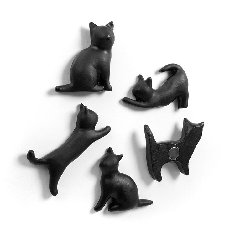 Magnetfigur 5-pack, Svart katt