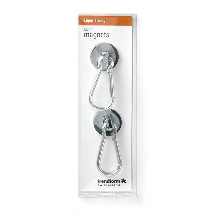 Magnet med karbinhake 2-pack, Silver