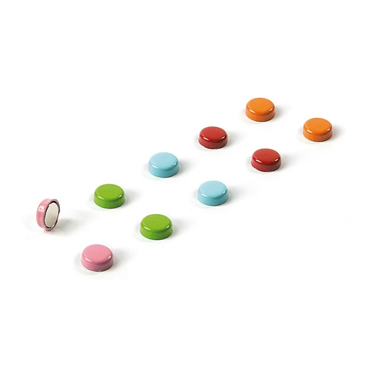 Rund minimagnet 10-pack, Färgmix