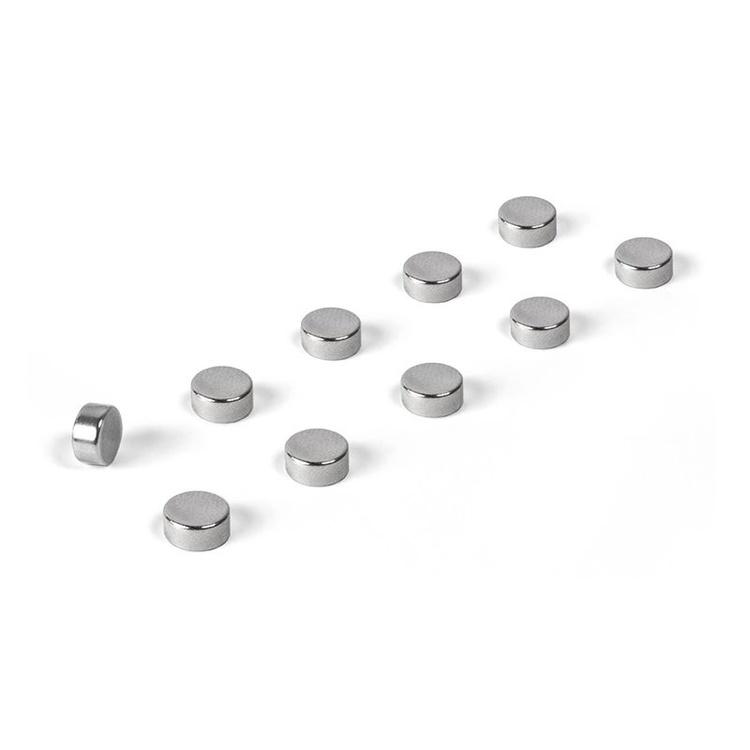 Rund minimagnet 10-pack, Silver