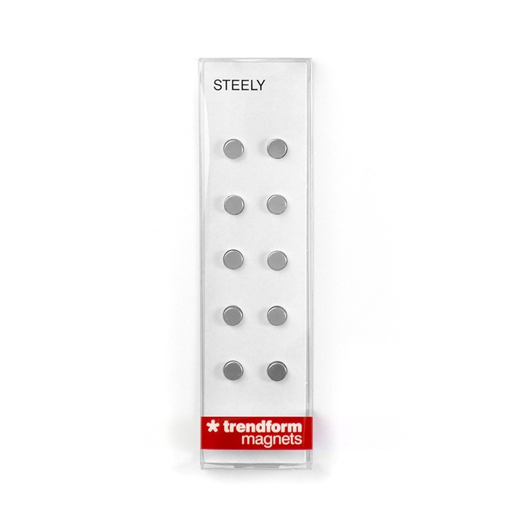 Rund minimagnet 10-pack, Silver