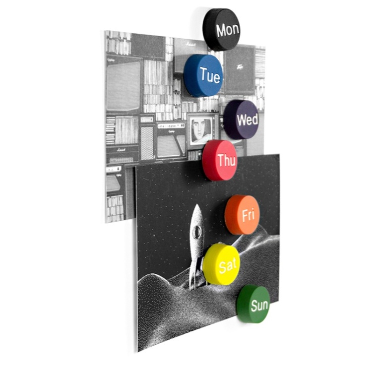 Runda magneter 7-pack, Veckodagar