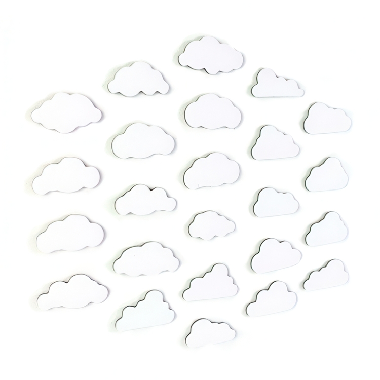 Mini Magnettavlor, Små moln, Självhäftande, 24 st, ELEMENT CLOUD FLEX, Vita