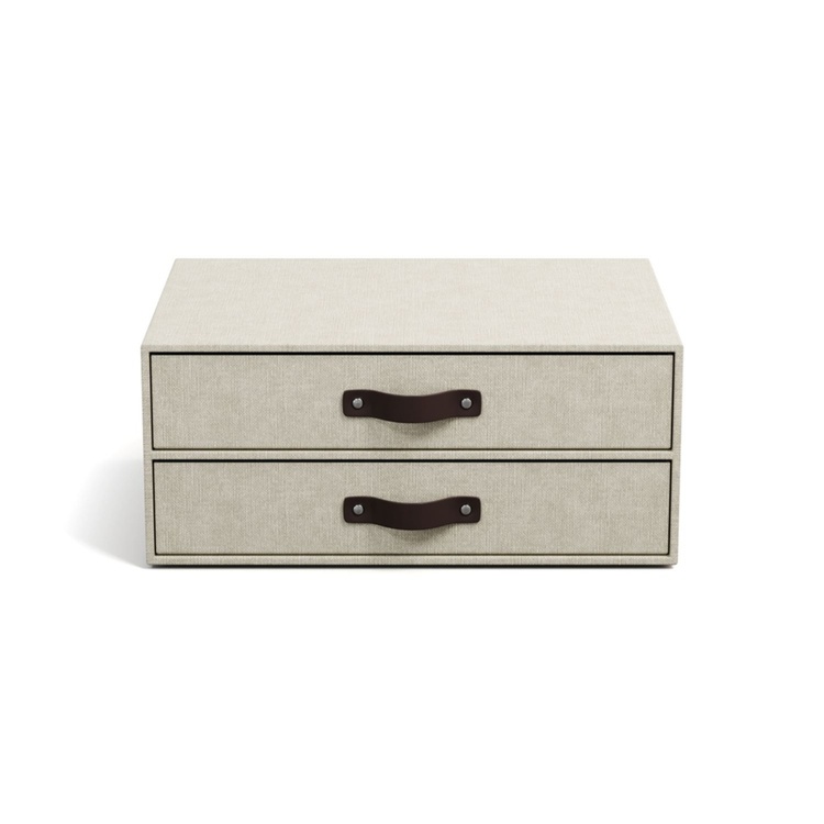 Minibyrå 2 lådor, Birger canvas, Bigso, Beige