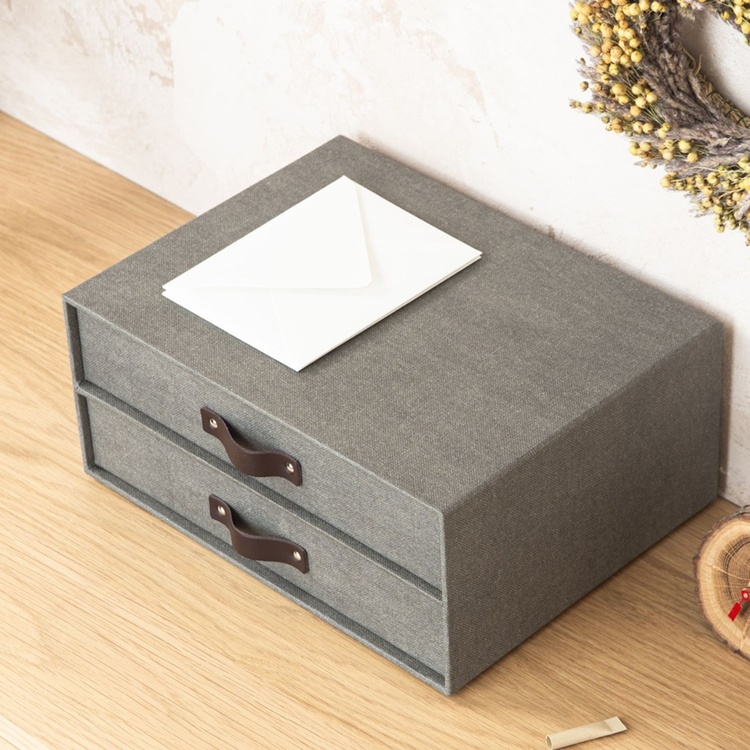 Minibyrå 2 lådor, Birger canvas, Bigso