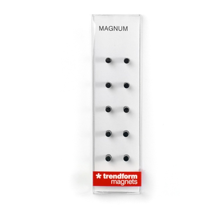 Minimagnet cylinder 10-pack, Svart