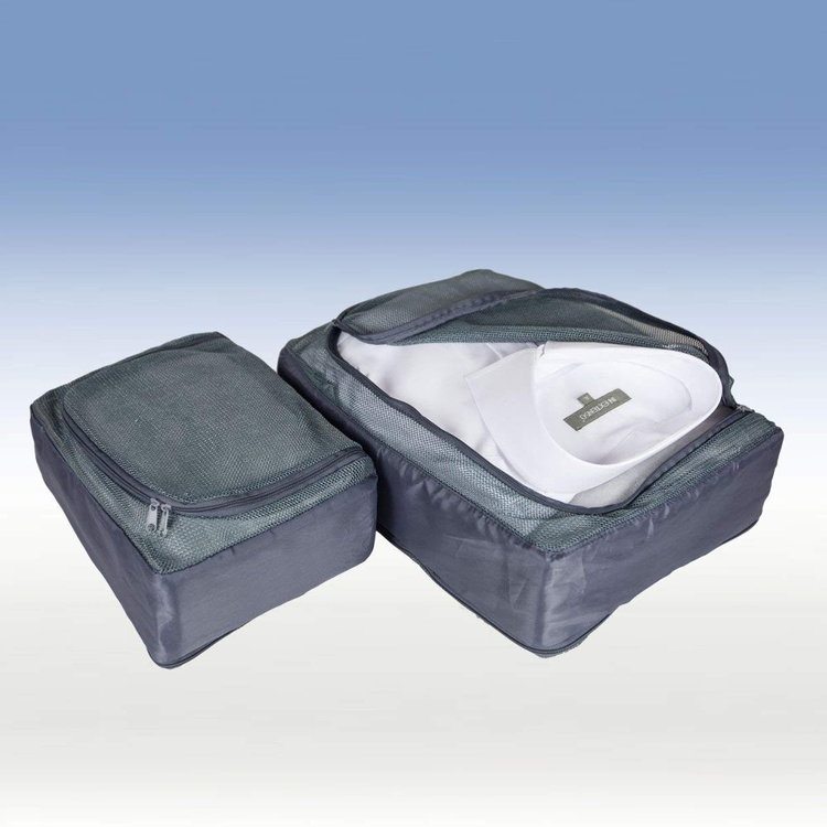 Packkub med 2 fack, CASE ORGANIZER LARGE, 35 x 26 x H 20 cm, Grå