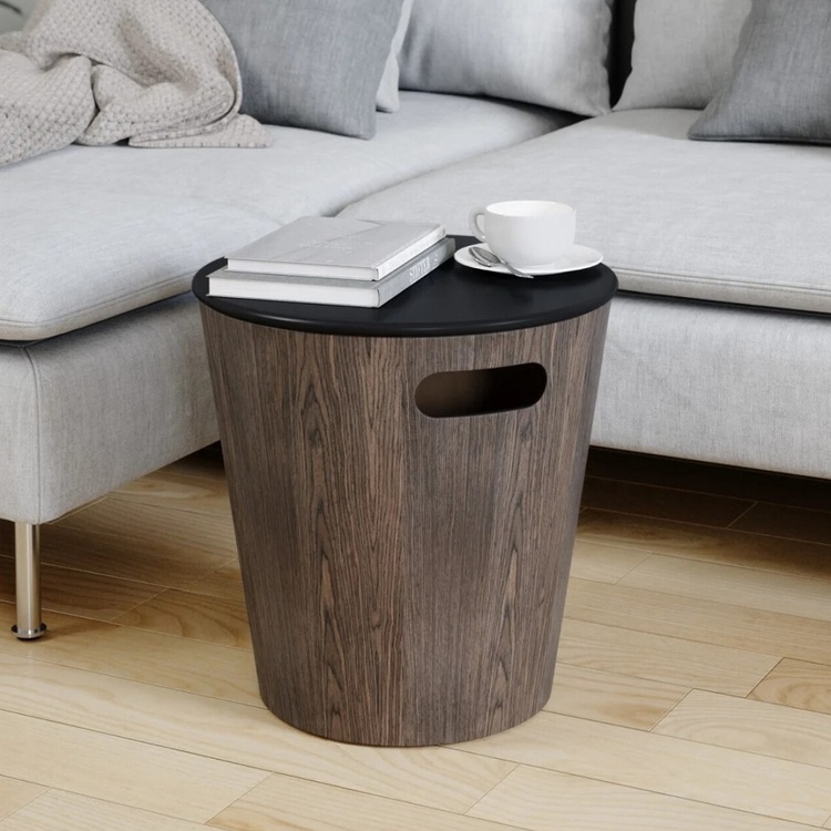 Pall / Bord med förvaring, WOODROW, Umbra, Ø 40 x ca H 42 cm