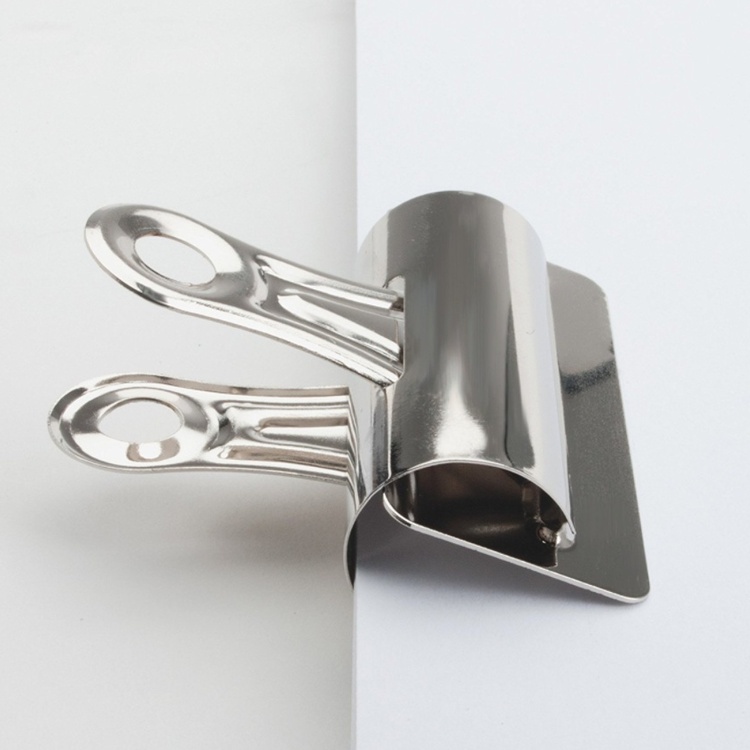 Pappersklämmor i metall , 4 st, BOSTON XL, 6,5 cm, Silver