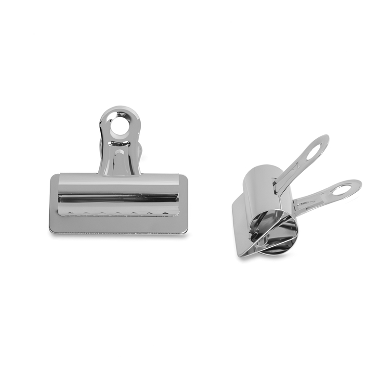 Pappersklämmor i metall , 5 st, BOSTON LARGE, 5,5 cm, Silver