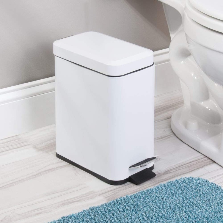 Papperskorg / Pedalhink, SLIM PEDAL BIN, 16 x 25 cm x H 30 cm, Vit