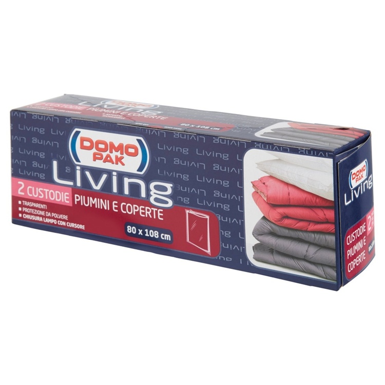 Plastpåsar för sängkläder, 2 st, LIVING DUVETS COVERS, 80 x H 108 cm, Klar